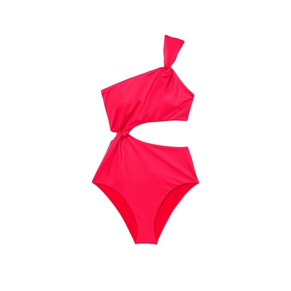 NWT Victoria's Secret Swim XL Wild Strawberry Twist Monokini One-Piece Swimsuit - Picture 3 of 6